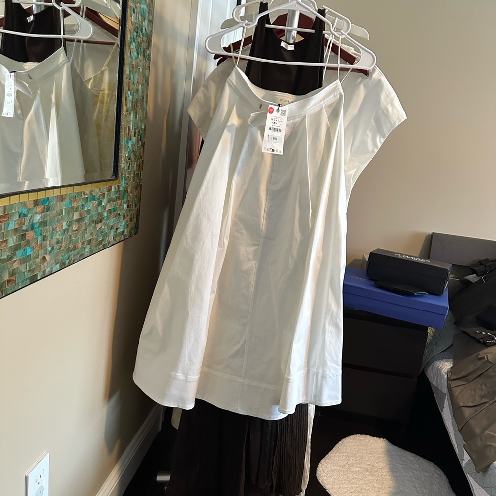Zara pleated white midi skirt - Picture 6 of 8